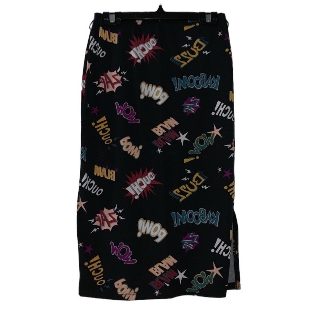 NEW Side Slit Midi Bodycon Graphic Skirt Split Thigh